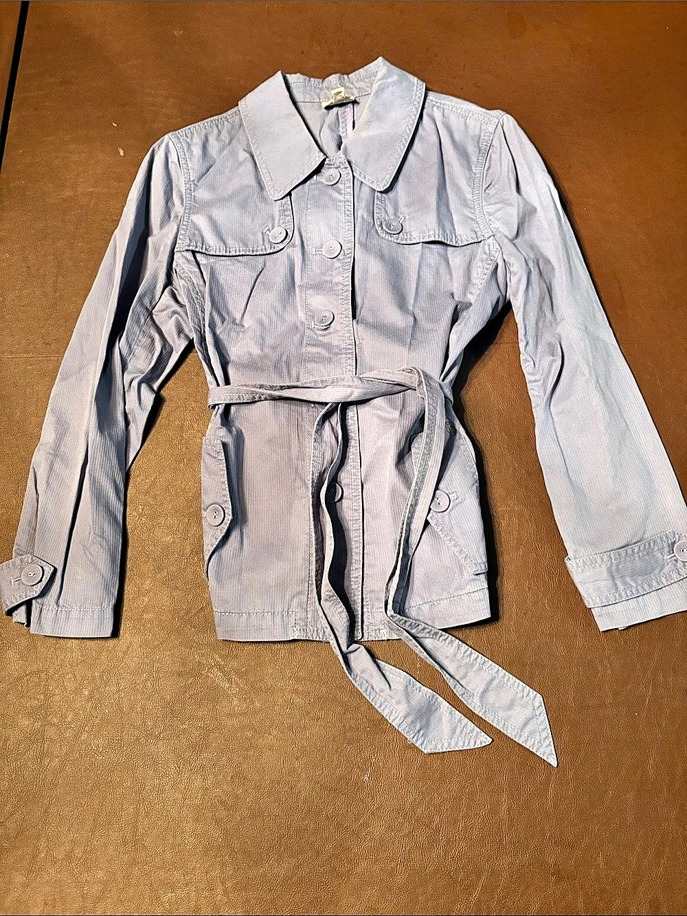J Jill Belted Utility Jacket Blue Size Small